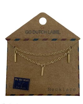 Ketting stainless steel little pins gold N0419-2