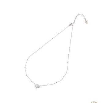 Ketting stainless steel silver lotus N1414-2