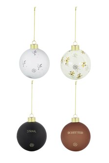 Zusss doosje met 4 kerstballen multicolor