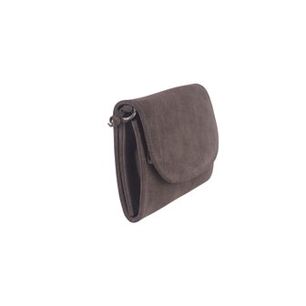 Bag2Bag suede clutch Amalfi taupe