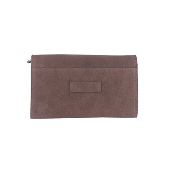 Bag2Bag suede clutch Amalfi taupe