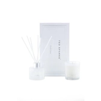 Ted Sparks gift set geurkaars en diffuser fresh linen