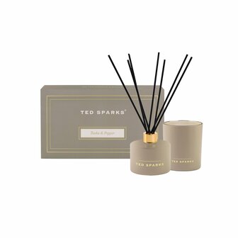 Ted Sparks gift set geurkaars en diffuser tonka &amp; pepper