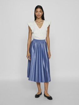 Vila pliss&eacute; rok bijou blue *gerecycled polyester*