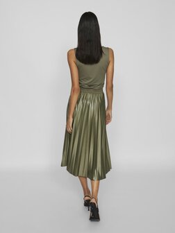 Vila pliss&eacute; rok dusty olive *gerecycled polyester*