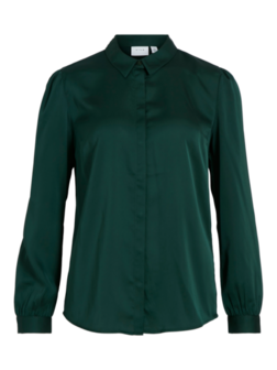 Vila glanzende blouse pineneedle - recyled polyester