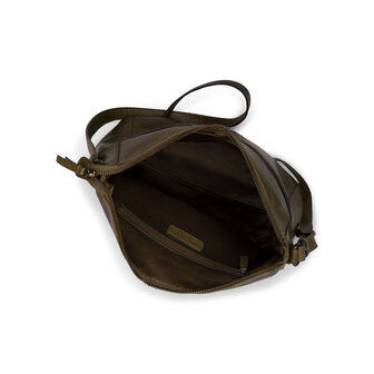 Bag2Bag leren schoudertas Lathi olive green