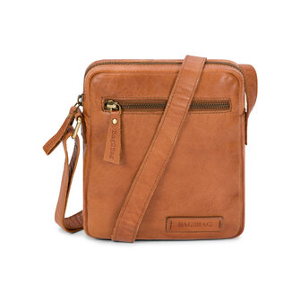 Bag2Bag leren schoudertas Kisa cognac