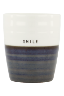 Zusss koffiemok smile donkerblauw/wit