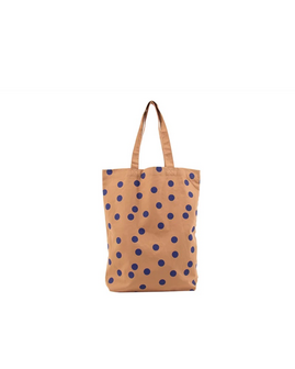 Shopper cottonbag polkadots clay-ink blue