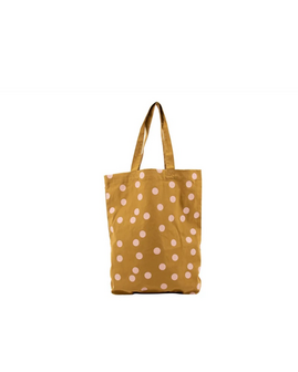 Shopper cottonbag polkadots gold green