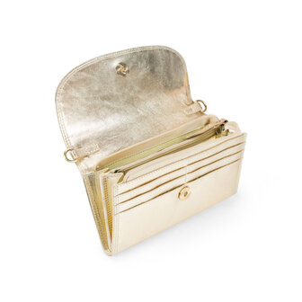 Bag2Bag leren tas-clutch Amalfi metallic gold