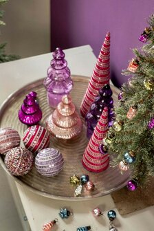 Kerstboom muziekdoos LED lilac