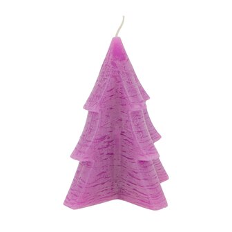 Kaars kerstboom roze S