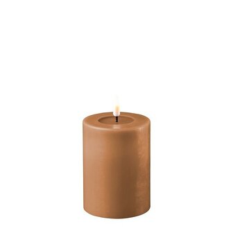 Led Real flame candle caramel 7,5*10 cm