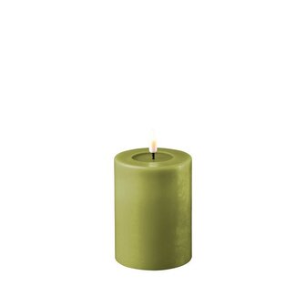 Led Real flame candle olive 7,5*10 cm