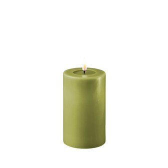 Led Real flame candle olive 7,5*12.5 cm