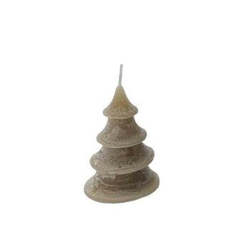 Kaars kerstboom layer taupe S