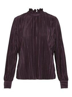 Vila pliss&eacute; top plum perfect *gerecycled polyester*