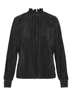 Vila pliss&eacute; top black *gerecycled polyester*