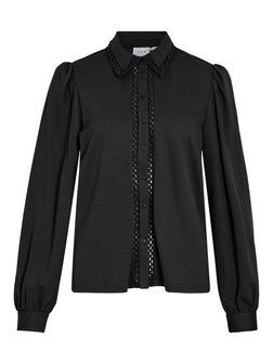 Vila blouse Vicarmena zwart  *LENZING&trade; ECOVERO&trade;*