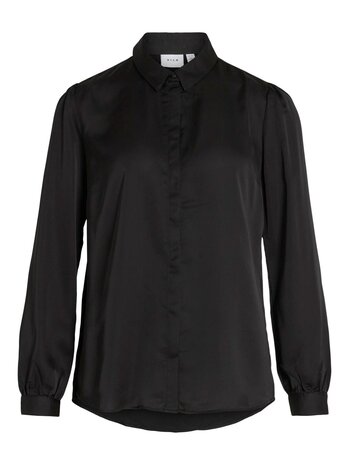 Vila glanzende blouse zwart - recyled polyester