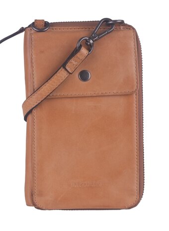 Bag2Bag leren telefoontas/portemonee Sorso camel