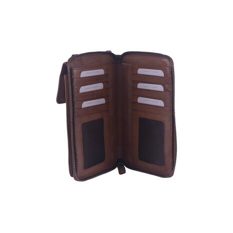 Bag2Bag leren telefoontas/portemonee Sorso cognac