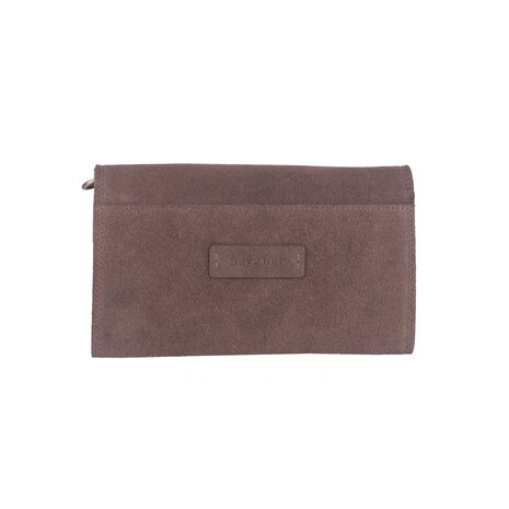 Bag2Bag suede clutch Amalfi taupe