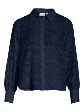 Vila kanten blouse Viflema navy 