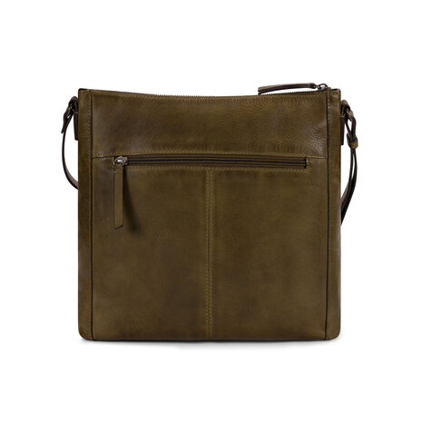 Bag2Bag leren schoudertas Lathi olive green