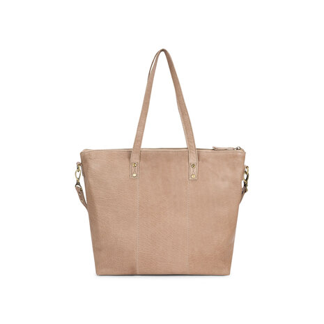 Bag2Bag leren shopper Mala grey/taupe