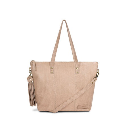 Bag2Bag leren shopper Mala grey/taupe