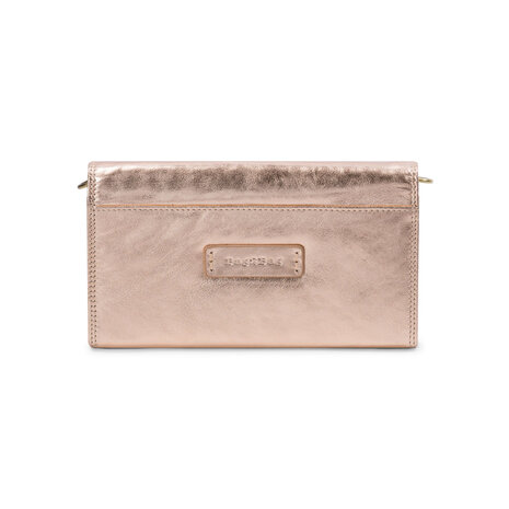 Bag2Bag leren tas-clutch Amalfi metallic rose