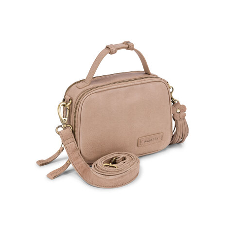 Bag2Bag leren schoudertas Bor grey/taupe