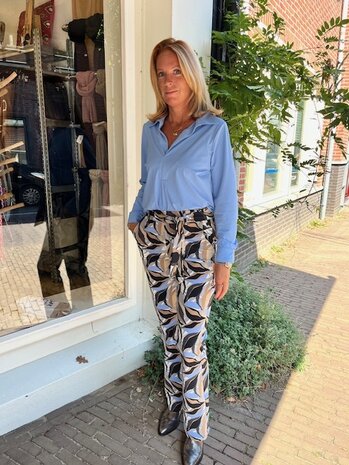 Zoso travel flared broek biba print