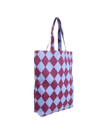 Shopper cottonbag diamond ice blue - purple tales