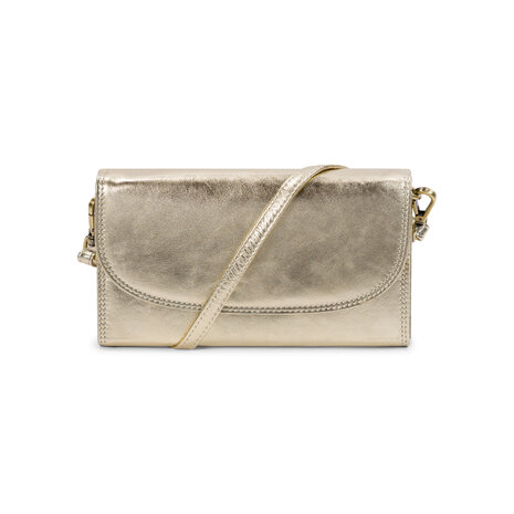 Bag2Bag leren tas-clutch Amalfi metallic gold