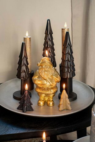 Deco kaars Santa goud