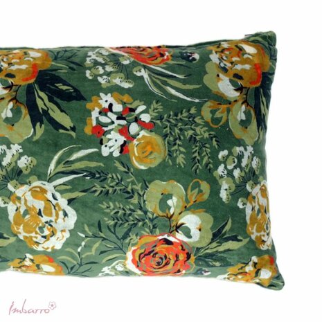 Imbarro kussen Evelyn green 40x60 cm