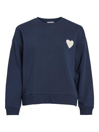 Vila sweater Visebiha navy met hart